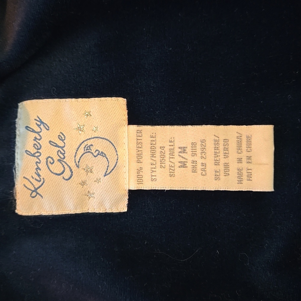 Vintage Kimberly Gale Sapphire Blue Velvet Paisley Peacock Robe Medium - Picture 6 of 6
